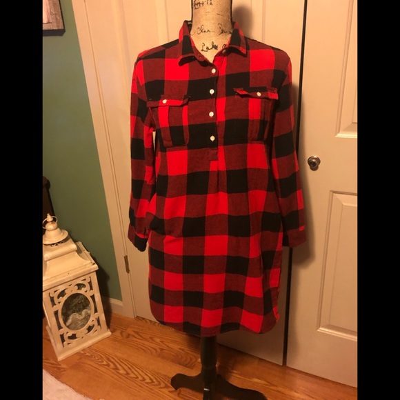 Old Navy Other - Girls Red Buffalo Check shirt dress